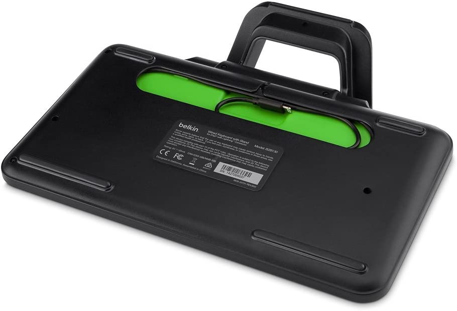 Belkin Apple MFi Certified Wired Tablet Keyboard with Stand and Lightning Connector for iPad Pro, iPad 4th Gen, iPad Air (All Versions), iPad Mini (All Versions), Designed for School and Classroom Wired Lightning with Stand