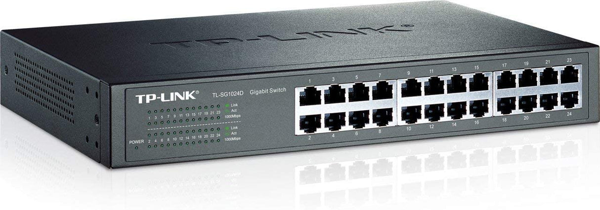 TP-Link 24-Port Gigabit Ethernet Unmanaged Switch | Plug and Play | Desktop/Rackmount | Fanless | Limited Lifetime (TL-SG1024D)