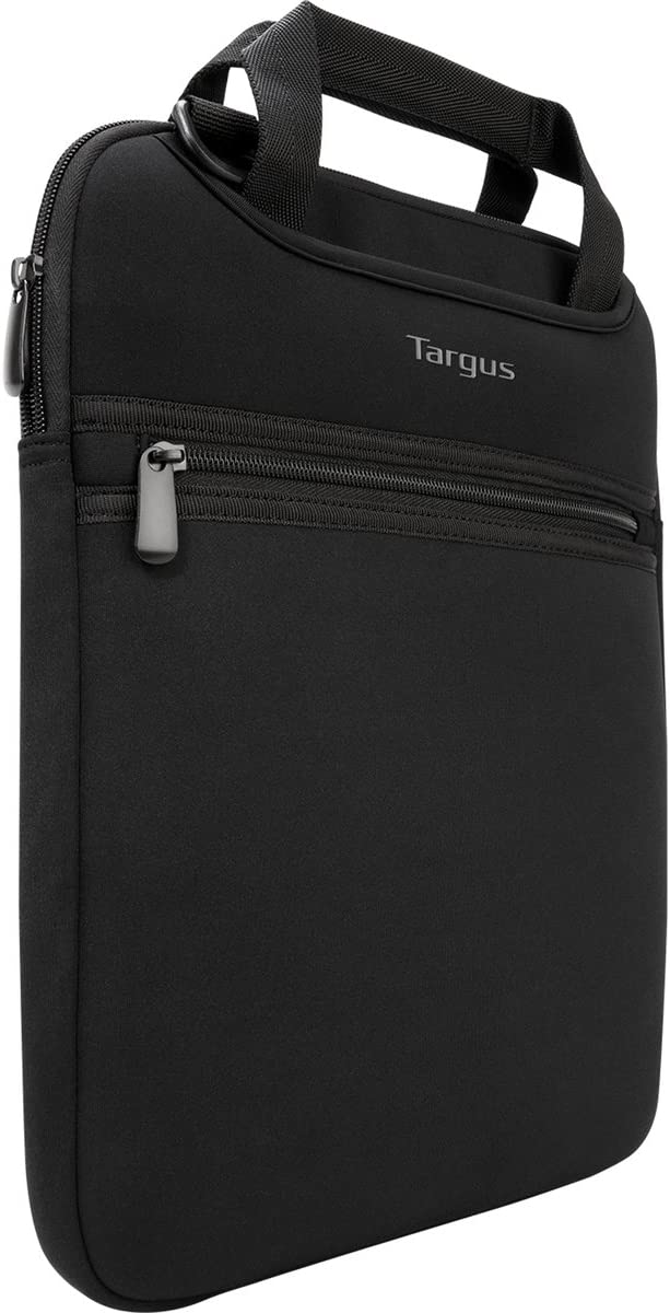 Targus Vertical Slipcase Secure Business Professional Travel Laptop Bag with Hideaway Handles, Cross Shoulder Strap, Protective Padding for 12-Inch Laptop, Black (TSS912) Slipcase 12 inch