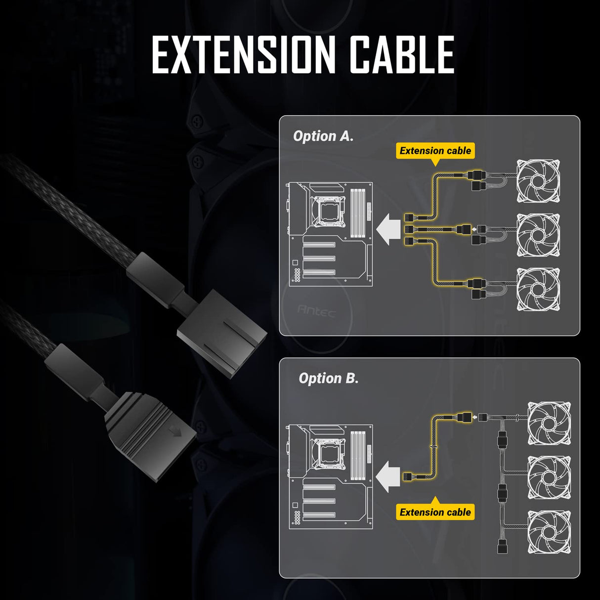 Antec PWM PC Fans, 120mm Fan, High Performance Case Fan, 4-pin PWM Connector, Computer Fans with 2000 RPM, Storm Series 3 Packs 120mm 3 Packs Black