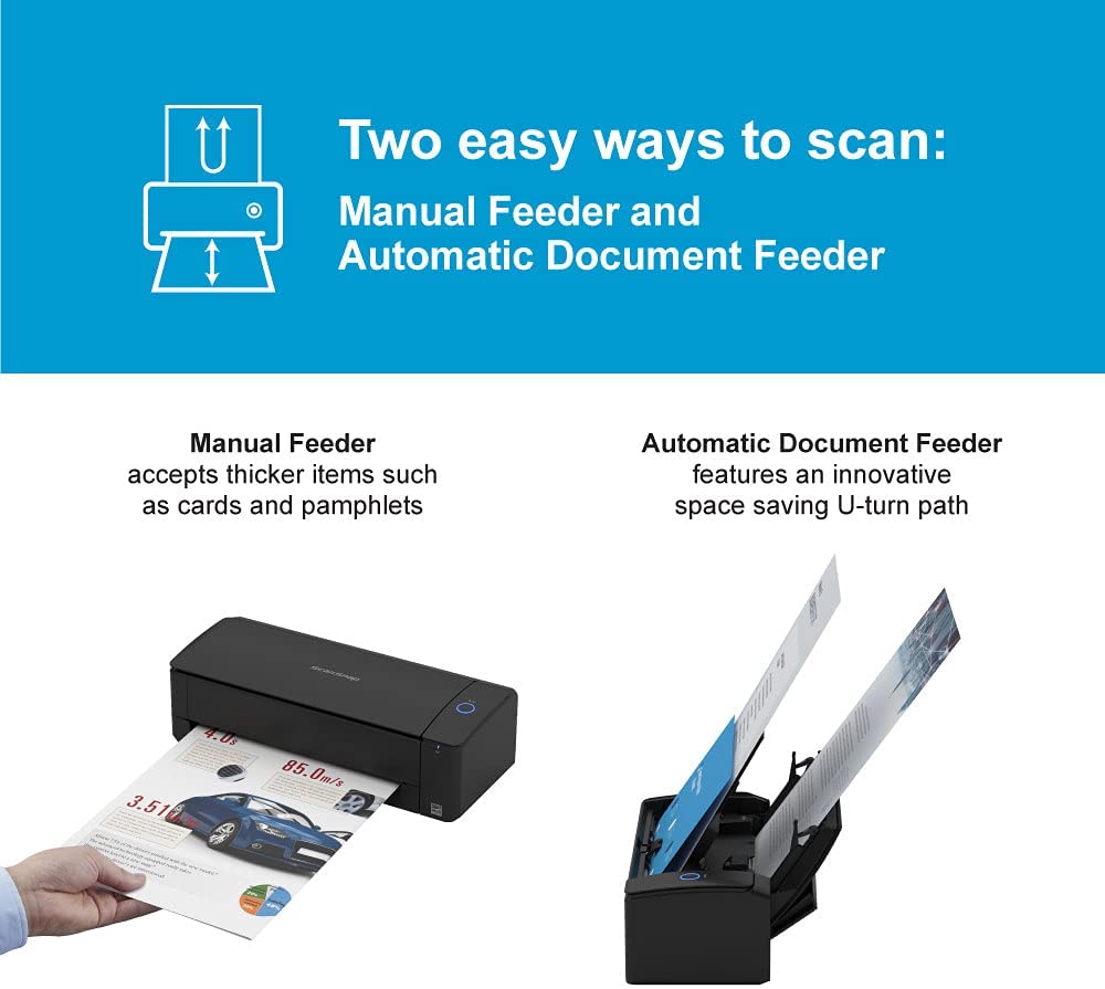 Fujitsu ScanSnap iX1300 Compact Wi-Fi Document Scanner for Mac or PC, Black ScanSnap iX1300 Black Scanner