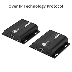 SIIG 1080p HDMI Extender Over IP 394ft - HDMI Ethernet Extender, HDbitT, IR Extension, HDCP, 1 to 1 or One to Many, TX & RX Balun Kit (CE-H26T11-S1) 1080p V2 TX&RX Kit