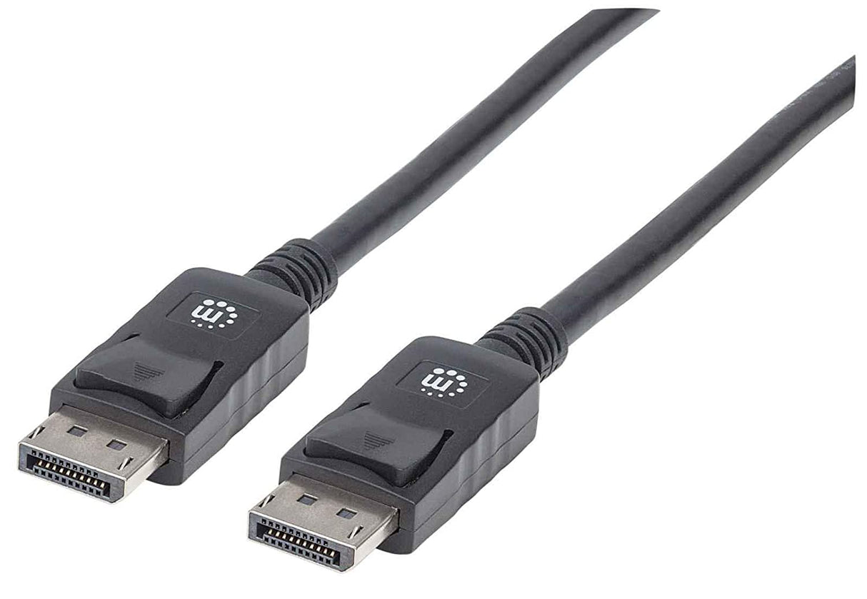 Manhattan 307116 - DisplayPort cables (DisplayPort, DisplayPort, Male/Male, Nickel, Black) 2 mt 6.6 Feet