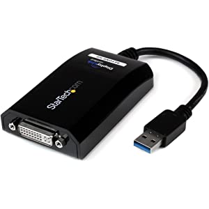 StarTech.com USB 3.0 to DVI / VGA Adapter - 2048x1152 - External Video & Graphics Card - Dual Monitor Display Adapter Cable - Supports Mac & Windows (USB32DVIPRO) USB 3.0 to DVI Adapter