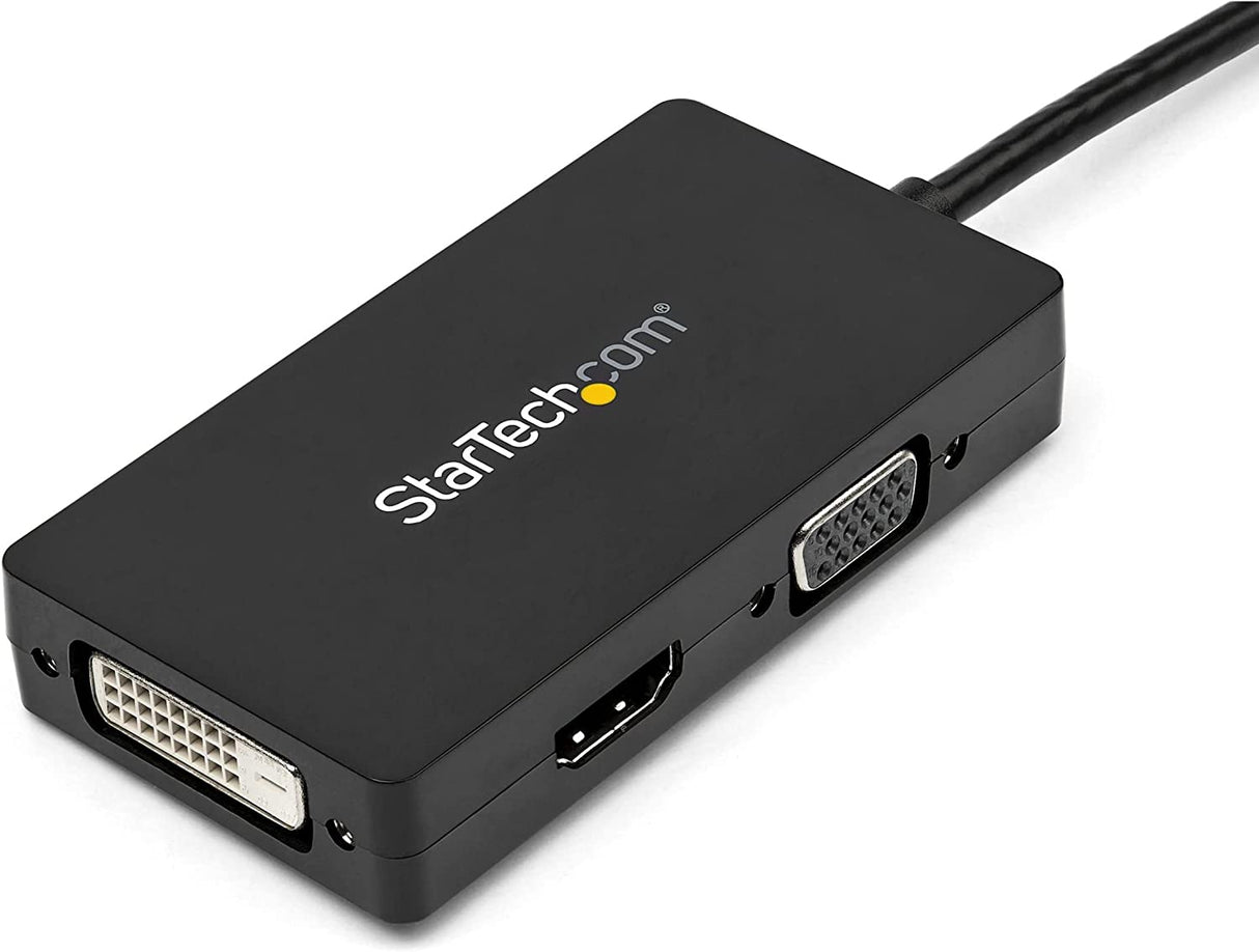 StarTech.com 3 in 1 DisplayPort Multi Video Adapter Converter - 1080p DP Laptop to HDMI VGA or DVI Monitor or Projector Display (DP2VGDVHD),VGA / DVI / HDMI (Black) Black DisplayPort (Input) DisplayPort Adapter