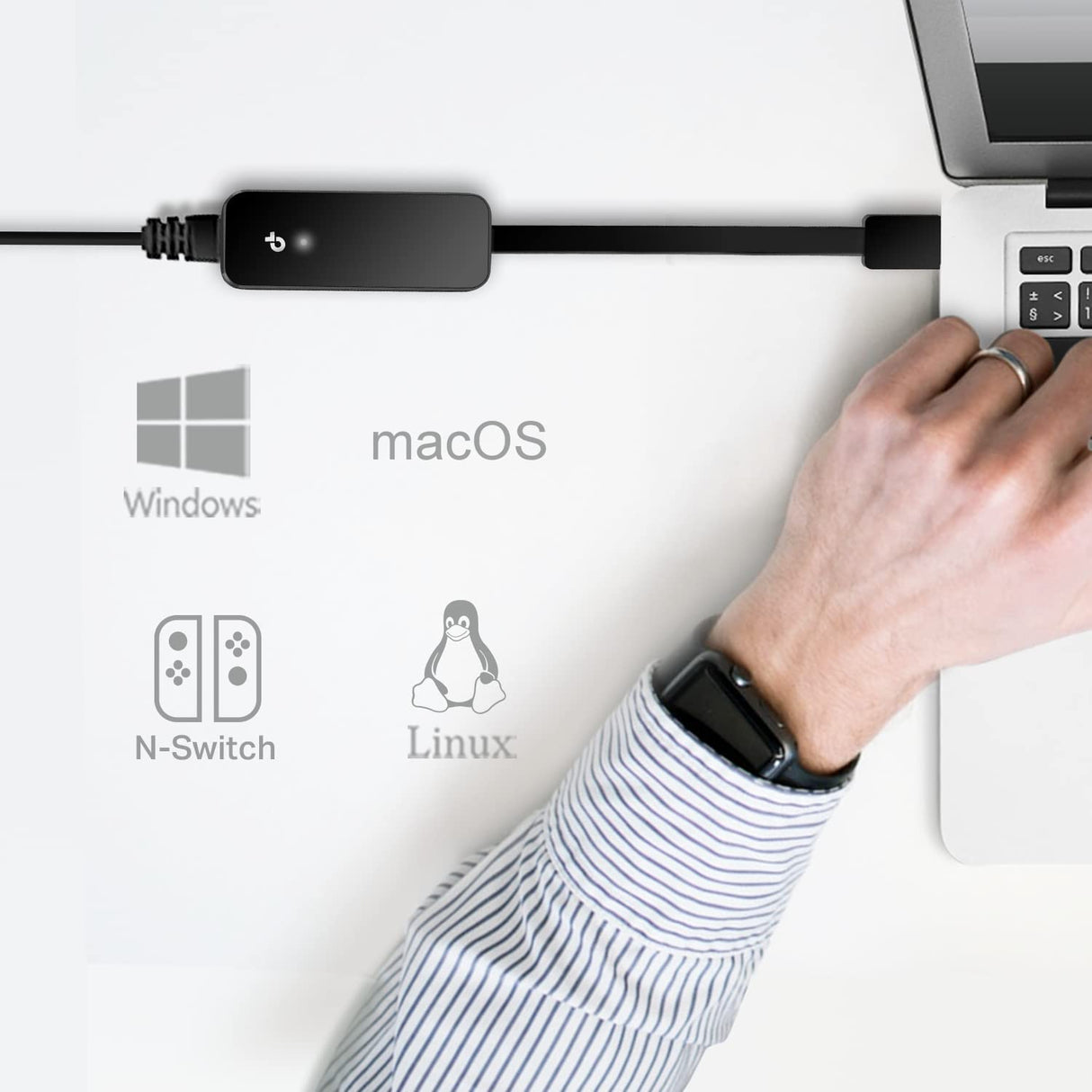 TP-Link USB to Ethernet Adapter (UE306), Foldable USB 3.0 to Gigabit Ethernet LAN Network Adapter, Supports Nintendo Switch, Windows, Linux, Apple MacBook OS 10.11-10.15, Surface USB 3.0(Switch Compatible)