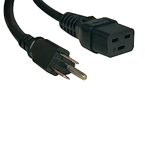 Tripp Lite Heavy-Duty Power Cord, 15A, 14AWG (IEC-320-C19 to NEMA 5-15P) 10-ft.(P034-010) Black
