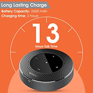 Spracht Conference Mate Pro Speaker, Conference Speaker, Conference Microphone, 6 Mics, 360° Omnidirectional Microphone Intelligent DSP Noise Reduction for Video Meeting, Bluetooth 5 Speaker