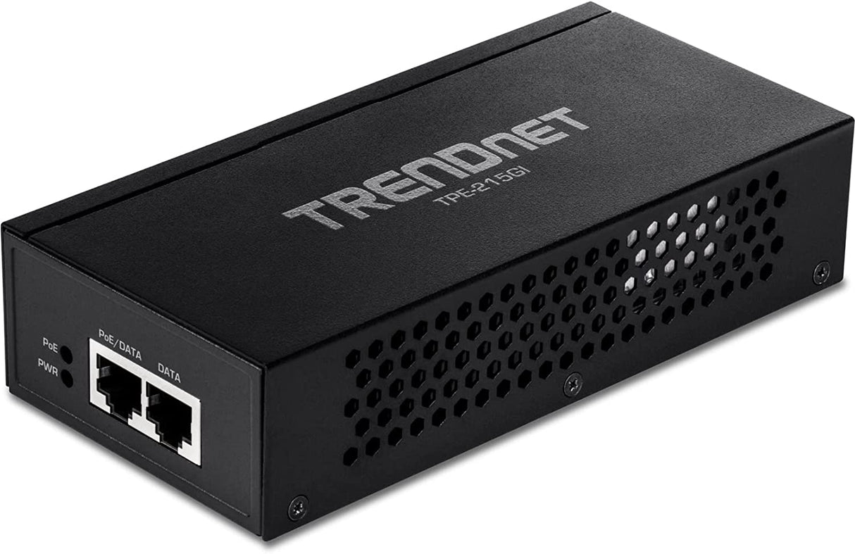 TRENDnet 2.5G PoE+ Injector, TPE-215GI, PoE (15.4W) or PoE+ (30W), Converts a non-PoE Port to a PoE+ 2.5G Port, 2.5GBASE-T Compliant, Integrated Power Supply, Network a PoE device up to 100m (328 ft.)