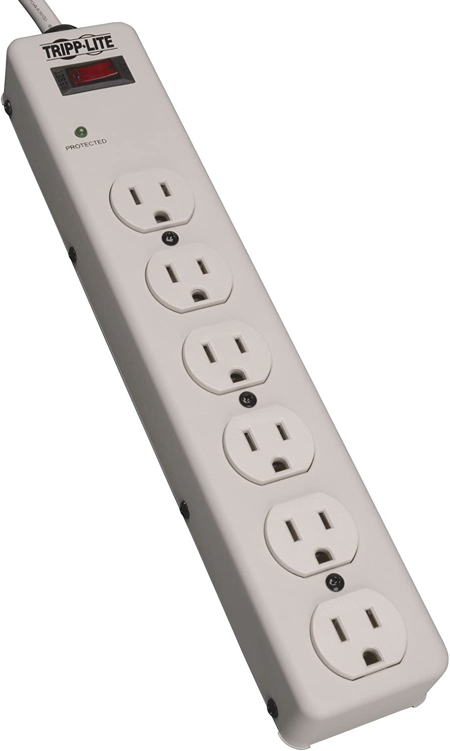 Tripp Lite 6 Outlet Surge Protector Power Strip, 6ft Cord, Metal, 5,000 Insurance (TLM606) Standard