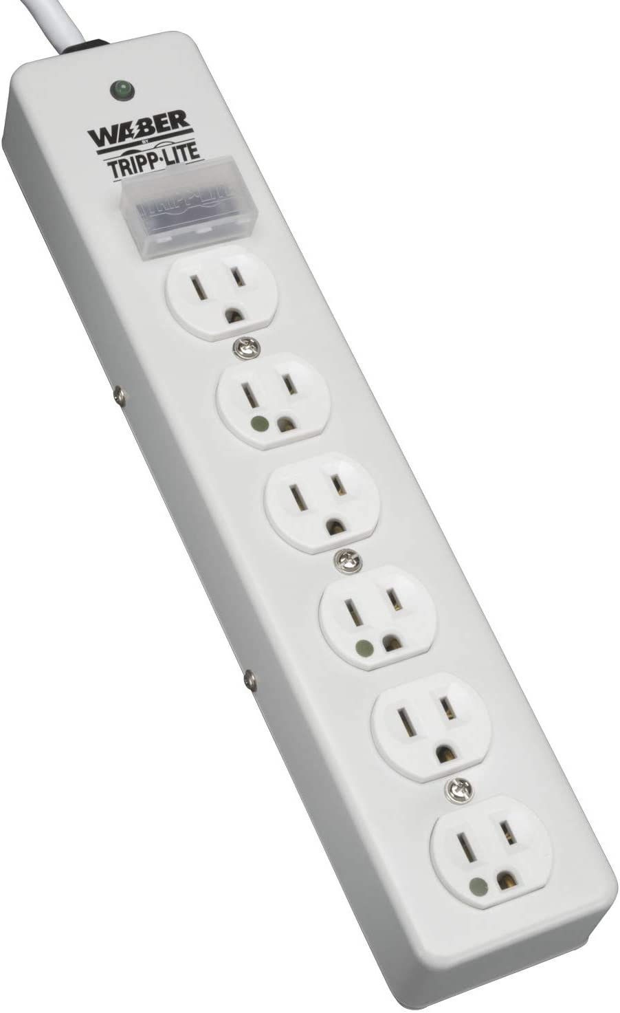 TRIPP LITE SPS606HGRA Surge Protector Strip Medical RT Angle Plug 6 Outlet 6-Feet Cord Light Gray