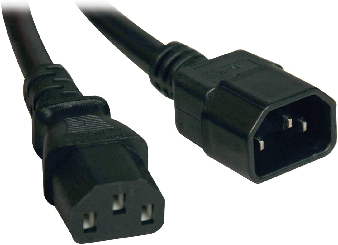 Tripp Lite Heavy-Duty Power Extension Cord 15A, 14AWG (IEC-320-C14 to IEC-320-C13) 18-in.(P005-18N) Black 1.5 ft.