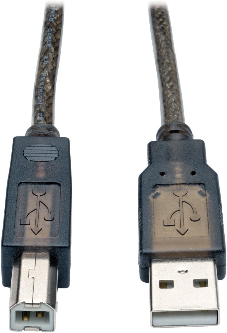Tripp Lite USB 2.0 Hi-Speed Active Repeater Cable A/B-M/M 480Mbps, 50' (U042-050), Metallic/Silver/Translucent 50 ft.