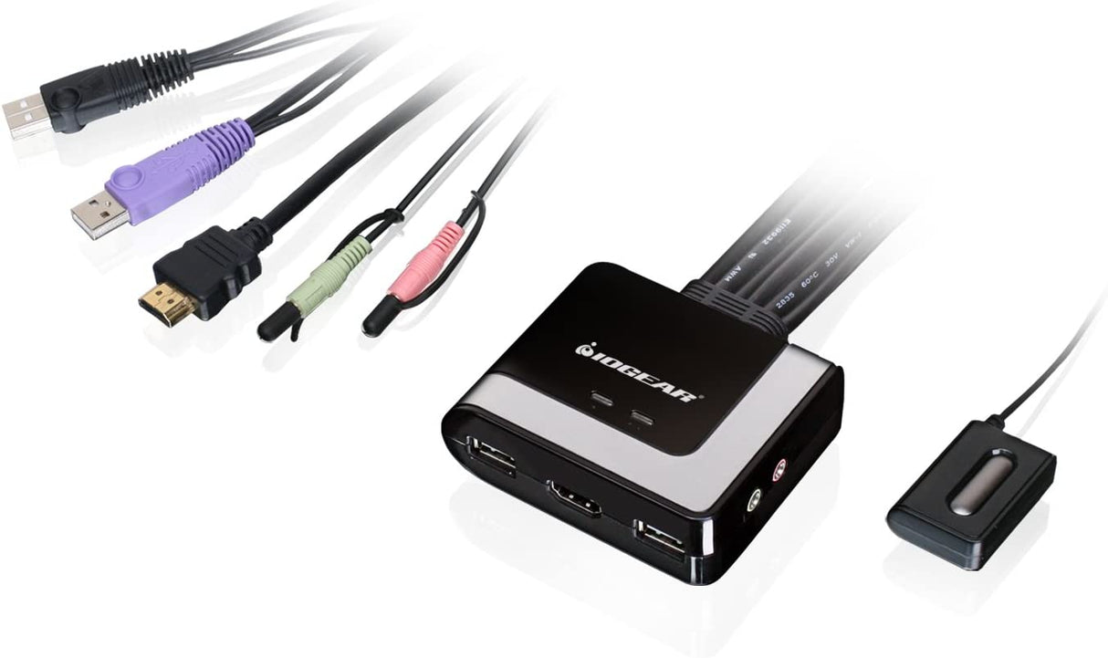 IOGEAR 2-Port HD Cable KVM with DisplayPort Adapters (GCS62HDPKIT)