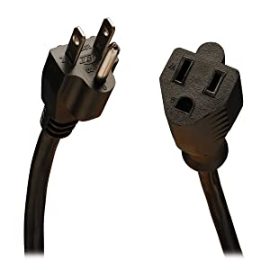 Tripp Lite Standard Power Extension Cord 10A, 18AWG (NEMA 5-15P to NEMA 5-15R) 15-ft.(P022-015) 15 ft.