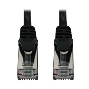 Tripp Lite Cat6a 10G Ethernet Cable, Snagless Molded Slim STP Network Patch Cable (RJ45 M/M), Black, 6 Feet / 1.8 Meters, Manufacturer's Warranty (N262-S06-BK) Black 6 Feet STP / Slim