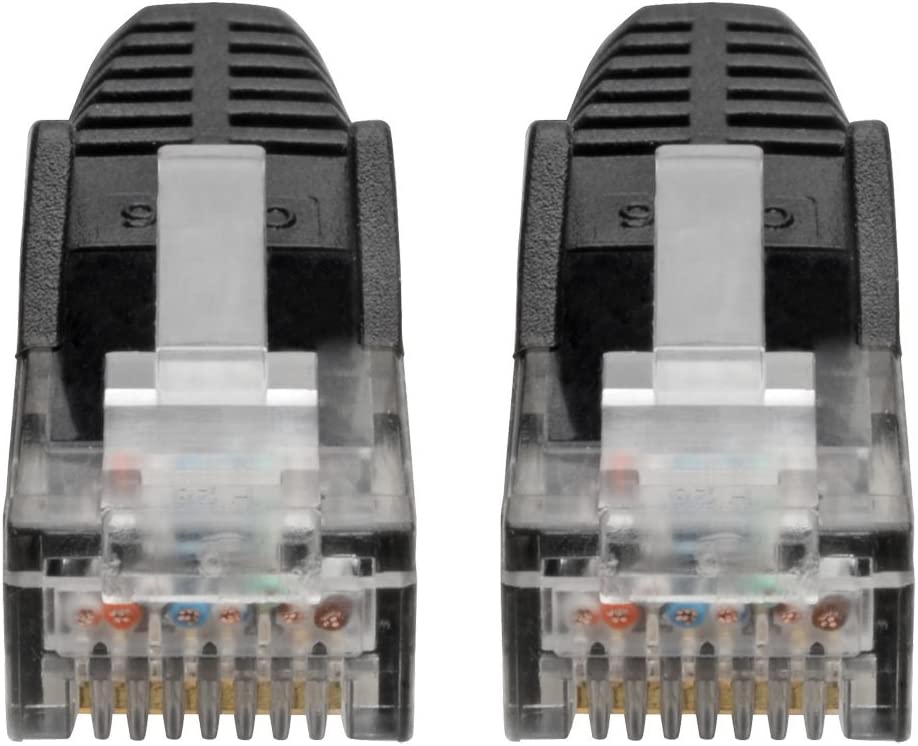 Tripp Lite Cat6 Gigabit Ethernet Snagless Molded Patch Cable, 24 AWG 550Mhz Premium UTP, Black GbE RJ45 M/M 6in 6" (N201-06N-BK)