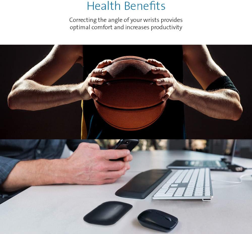 Kensington ErgoSoft Wrist Rest for Standard Mouse, Black (K52802WW) Mouse Wrist Rest for Standard Mouse