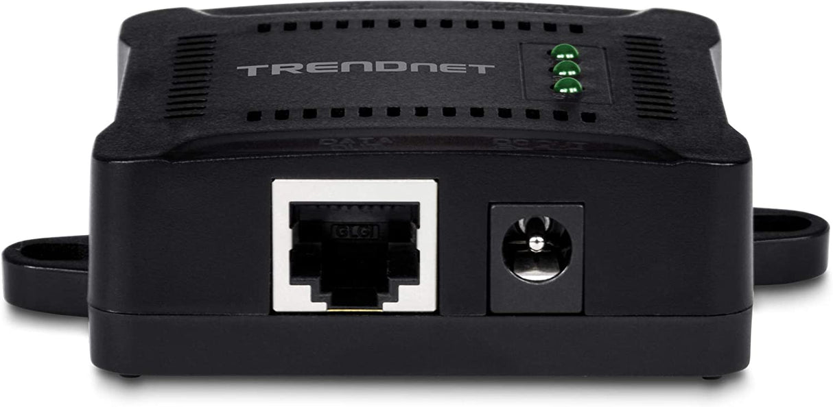 TRENDnet Gigabit PoE Splitter, 1 x Gigabit PoE Input Port, 1 x Gigabit Output Port, Up to 100m (328 ft), Supports 5V, 9V, 12V Devices, 802.3af PoE Compatible, PoE Powered, Black, TPE-104GS