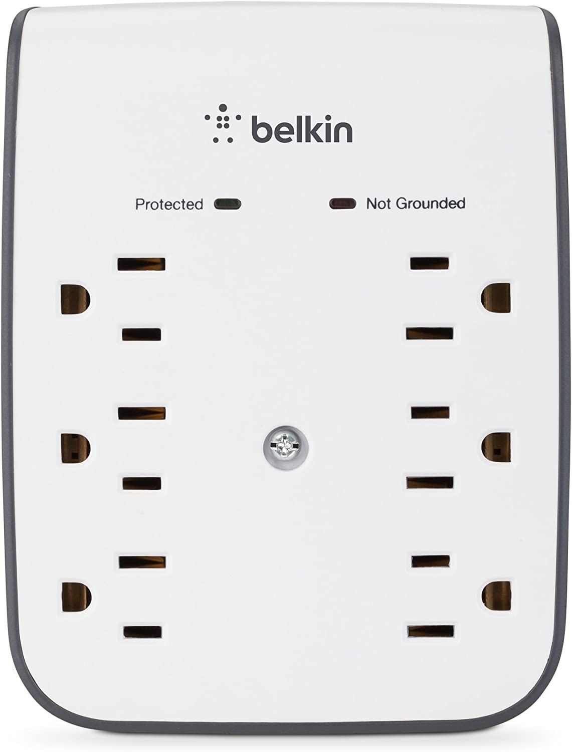 Belkin 6-Outlet USB Surge Protector, Wall Mount - Ideal for Mobile Devices, Personal Electronics, Small Appliances and More (900 Joules) Wall Mount 6-Outlet with USB Power Strip