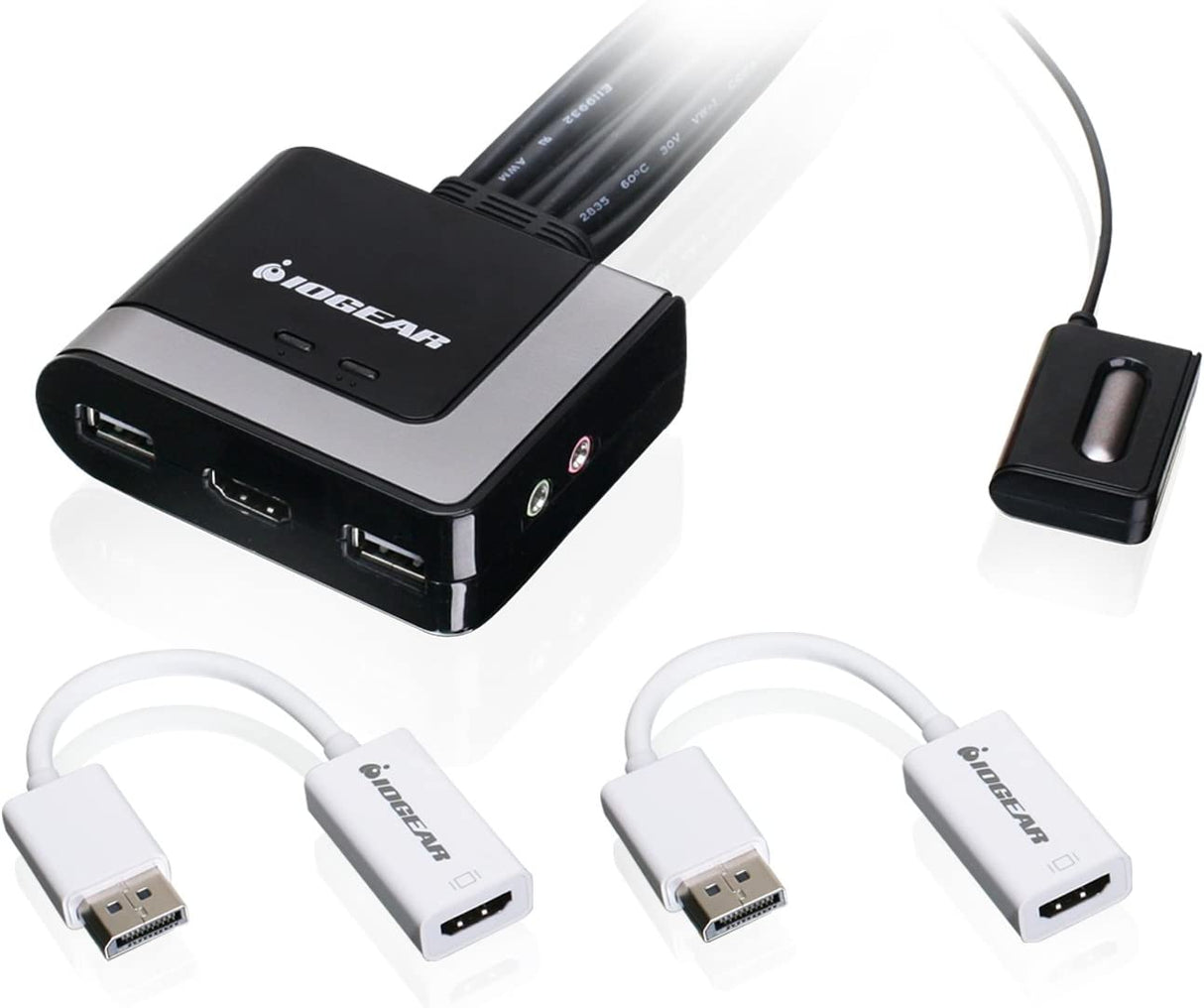 IOGEAR 2-Port HD Cable KVM with DisplayPort Adapters (GCS62HDPKIT)