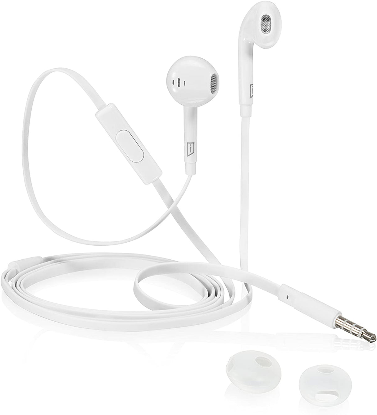 iStore Tangle Free Earbuds for Tablets, Laptops, iPhones, White (AEH036CAI)