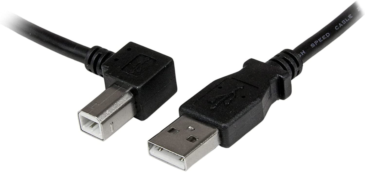 StarTech.com 3m USB 2.0 A to Left Angle B Cable Cord - 3 m USB Printer Cable - Left Angle USB B Cable - 1x USB A (M), 1x USB B (M) (USBAB3ML) Left Angled Connector 10 ft / 3m