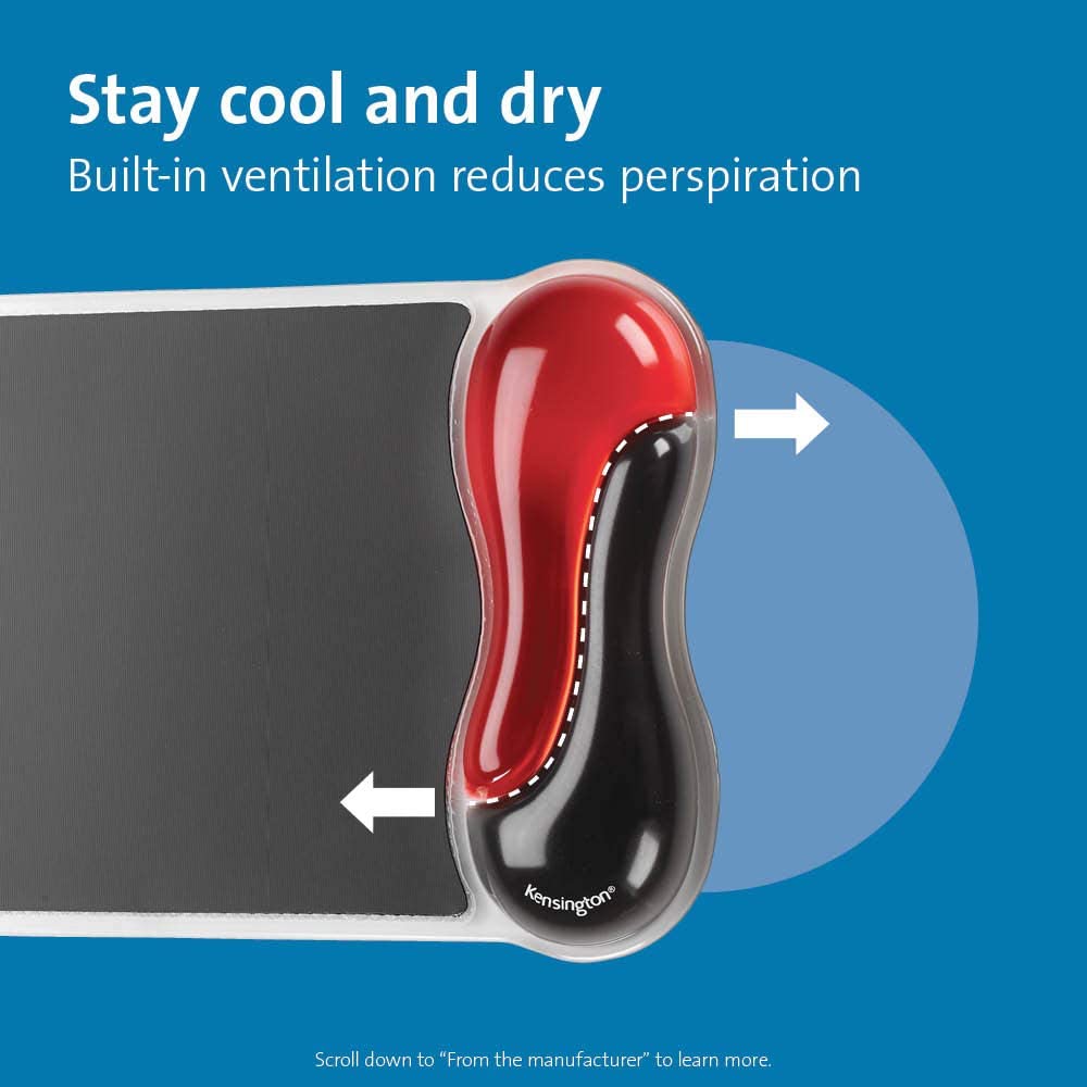 Kensington Duo Gel Mouse Pad with Wrist Rest - Red (K62402AM) Red Red Mouse Pad