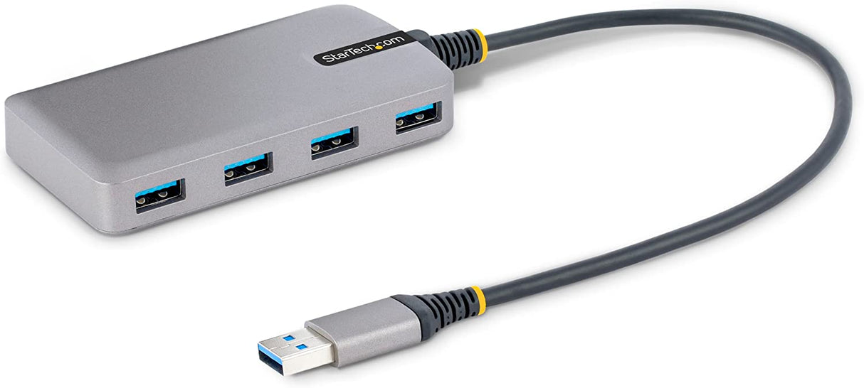 StarTech.com 4-Port USB Hub - USB 3.0 5Gbps, Bus Powered, USB-A to 4x USB-A Hub w/ Optional Auxiliary Power Input - Portable Desktop/Laptop USB Hub, 1ft/30cm Cable, USB Expansion Hub (5G4AB-USB-A-HUB)