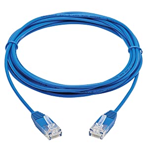 Tripp Lite CAT6 Ethernet Cable, Ultra Slim Cat6 Gigabit Cable, Molded UTP Network Patch Cable, Blue, 10 ft (N200-UR10-BL) 10ft.