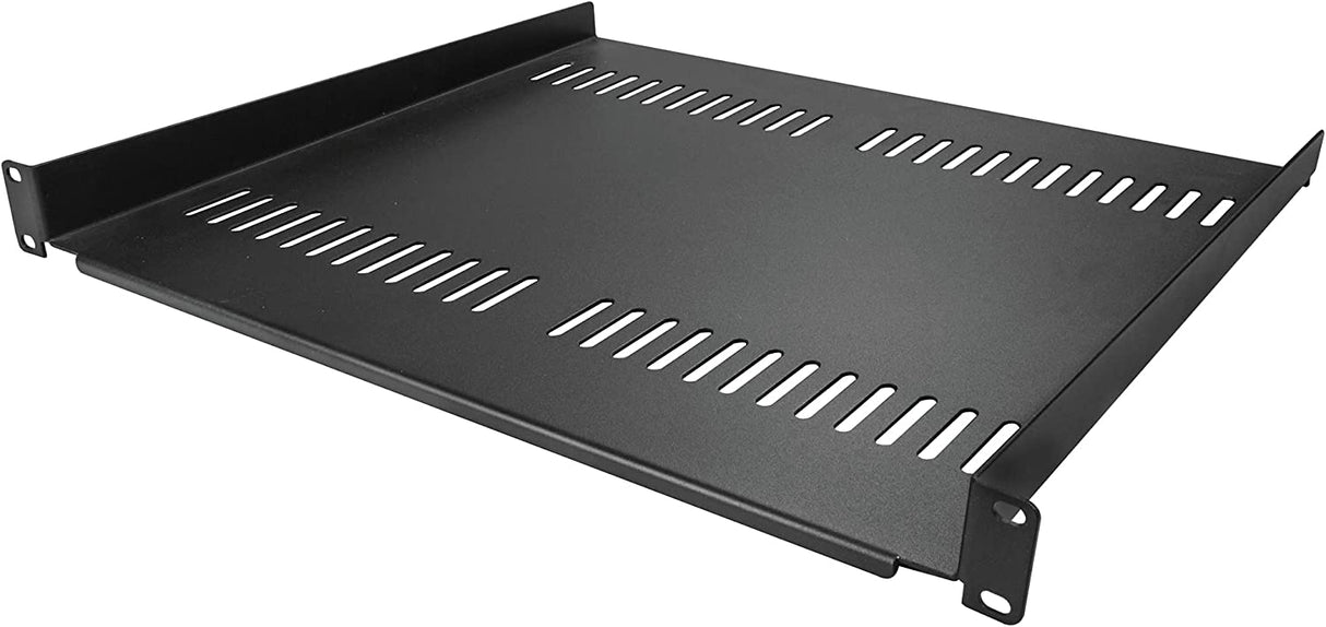 StarTech.com 1U Server Rack Shelf - Universal Vented Rack Mount Cantilever Tray for 19" Network Equipment Rack & Cabinet - Heavy Duty Steel - Weight Capacity 44lb/20kg - 16" Deep Shelf (CABSHELF116V) 1U 16" Depth Rack Shelf