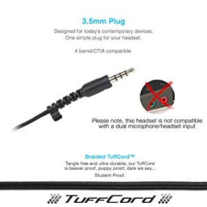 Cyber Acoustics Stereo PC Headset (AC-4000), 3.5mm Connection, Noise Canceling Microphone for PC, Mac and, Tablets, Perfect for Classroom or Home 1 Unit