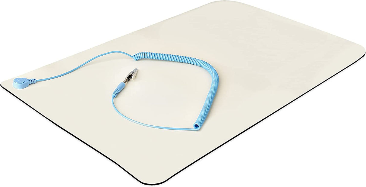 StarTech.com Anti Static Mat, ESD Mat for Electronics Repair, Anti Static Table/Desk Mat w/Detachable Grounding Wire, ANSI/ESD S 4.1, Flexible Thermoplastic Work Pad, 11x18in (SM-Anti-Static-MAT)