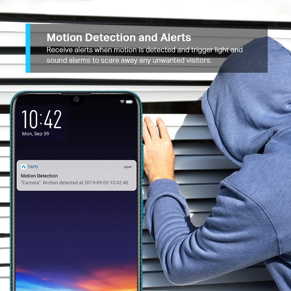 TP-Link Tapo Smart Cam Pan Tilt Home WiFi Camera | Wireless Indoor Security Camera 1080p (Full HD) | Up to 30 ft Night Vision | Up to 128 GB microSD Card Slot | Works w/Alexa and Google (Tapo C200)