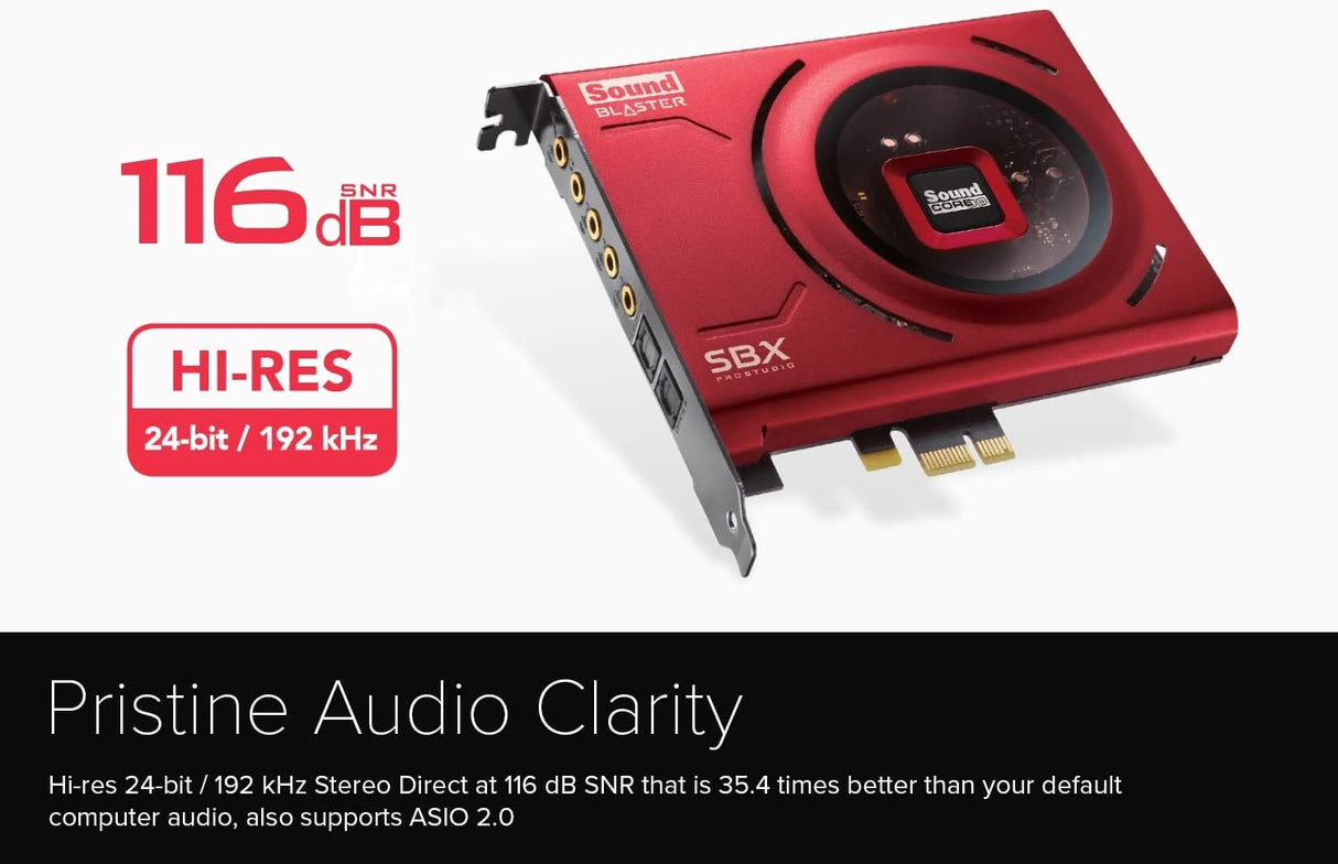 Creative Sound Blaster Z SE Internal PCI-e Gaming Sound Card and DAC, 24-bit / 192 kHz, 116 dB SNR, ASIO, 600O Headphones Amp, Mic EQ, Discrete 5.1 / Virtual 7.1, Supports Dolby Digital Live, DTS With 11 Mic EQ Presets via Software