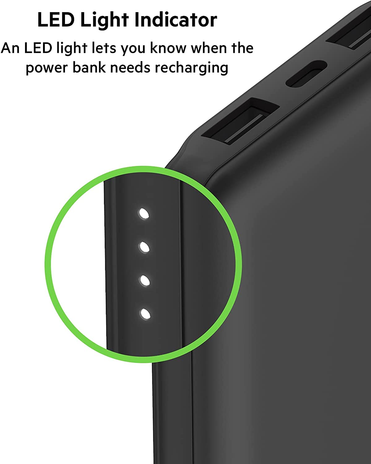 Belkin USB C Portable Charger Power Bank, 10000 mAh with 1 USB C Port and 2 USB A Ports for up to 15W Charging for iPhone 13 Pro/13 Pro Max/13 Mini, AirPods, iPad, Galaxy S21/Ultra - Black