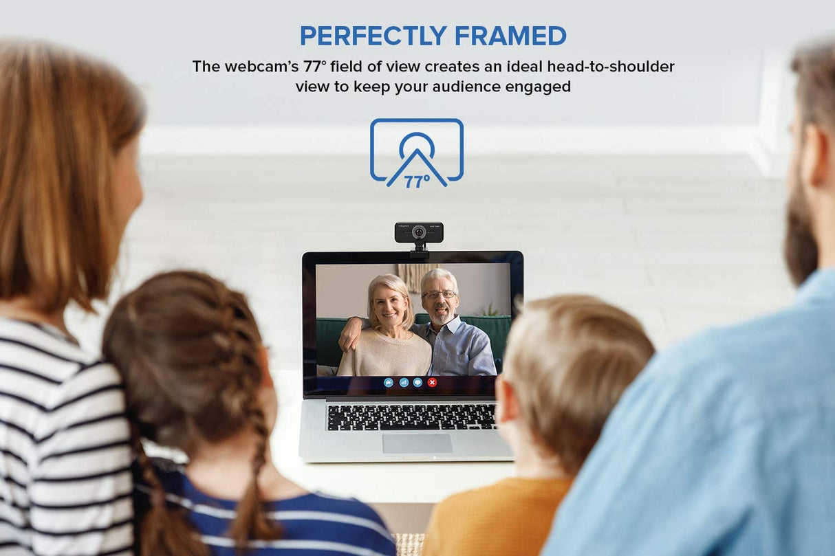 Creative Live! Cam Sync 1080p V2 Full HD Wide-Angle USB Webcam with Auto Mute and Noise Cancellation for Video Calls, Improved Dual Built-in Mic, Privacy Lens Cap, Universal Tripod Mount 1080p with SmartComms Kit