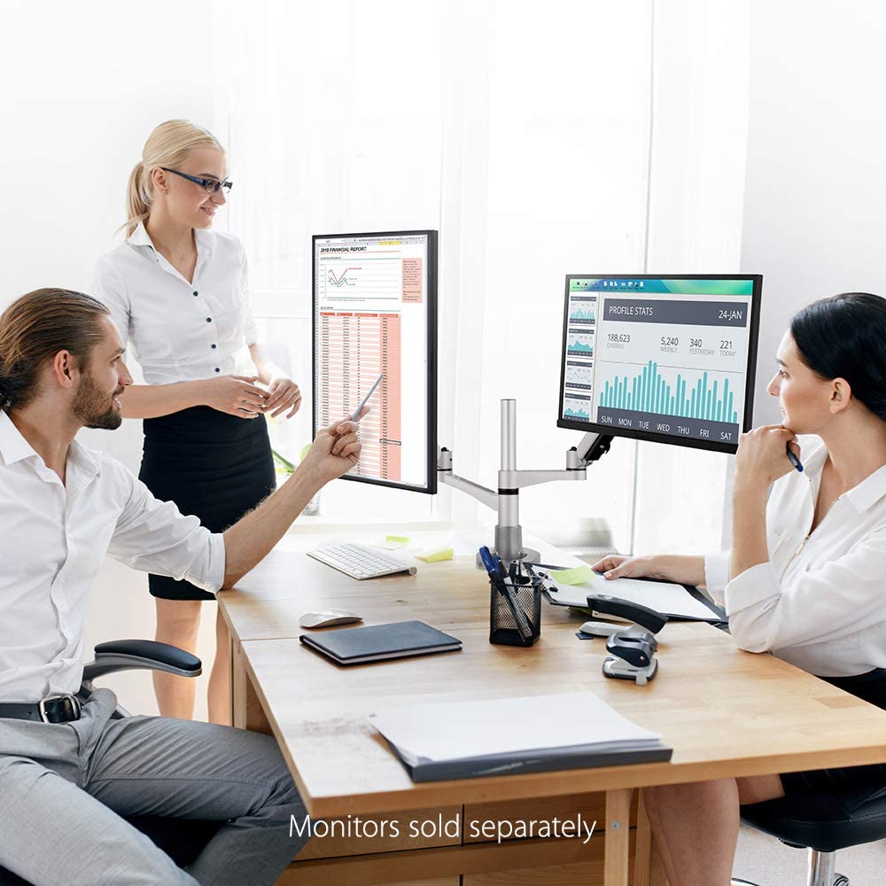 ViewSonic LCD-DMA-001 Dual Monitor Mounting Arm with Vesa Mount up to Two 24" Monitors 24-Inch Monitors