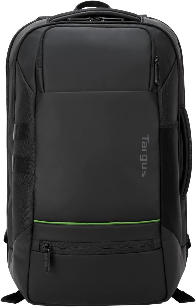 Targus Balance EcoSmart Travel and Checkpoint-Friendly Laptop Backpack Made from Recycled Weather Resistant & PVC-Free Material, Suspension Protection for 15.6-Inch Laptop, Black (TSB921US)