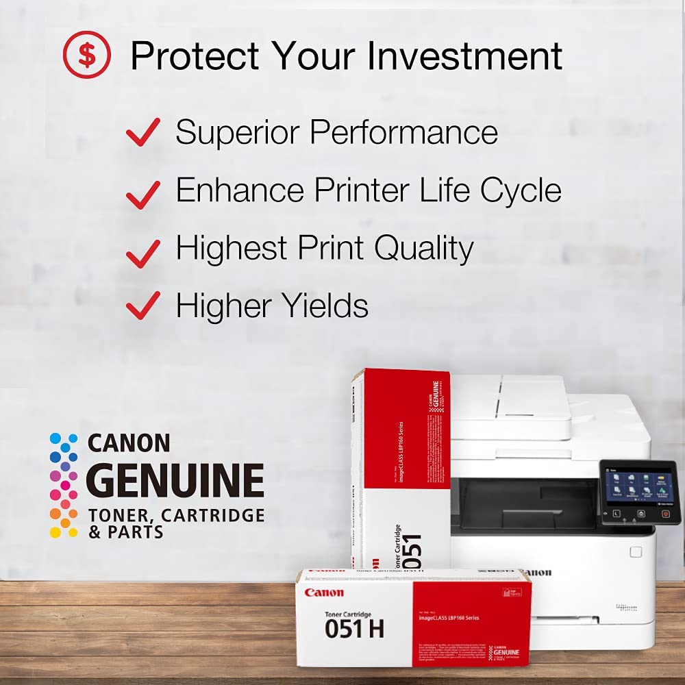 Canon Genuine Toner Cartridge 051 Black, High Capacity (2169C001), 1-Pack, for Canon imageCLASS MF264dw, MF267dw, MF269dw, LBP162dw Laser Printers