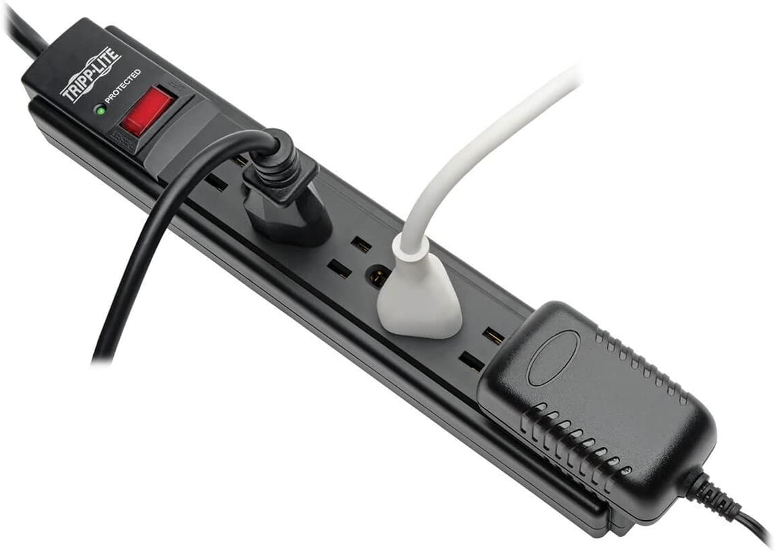 TRIPP LITE 6 Outlet Surge Protector Power Strip, Extra Long Cord 15ft, Black - TRPTLP615B 15ft Cord (Black)