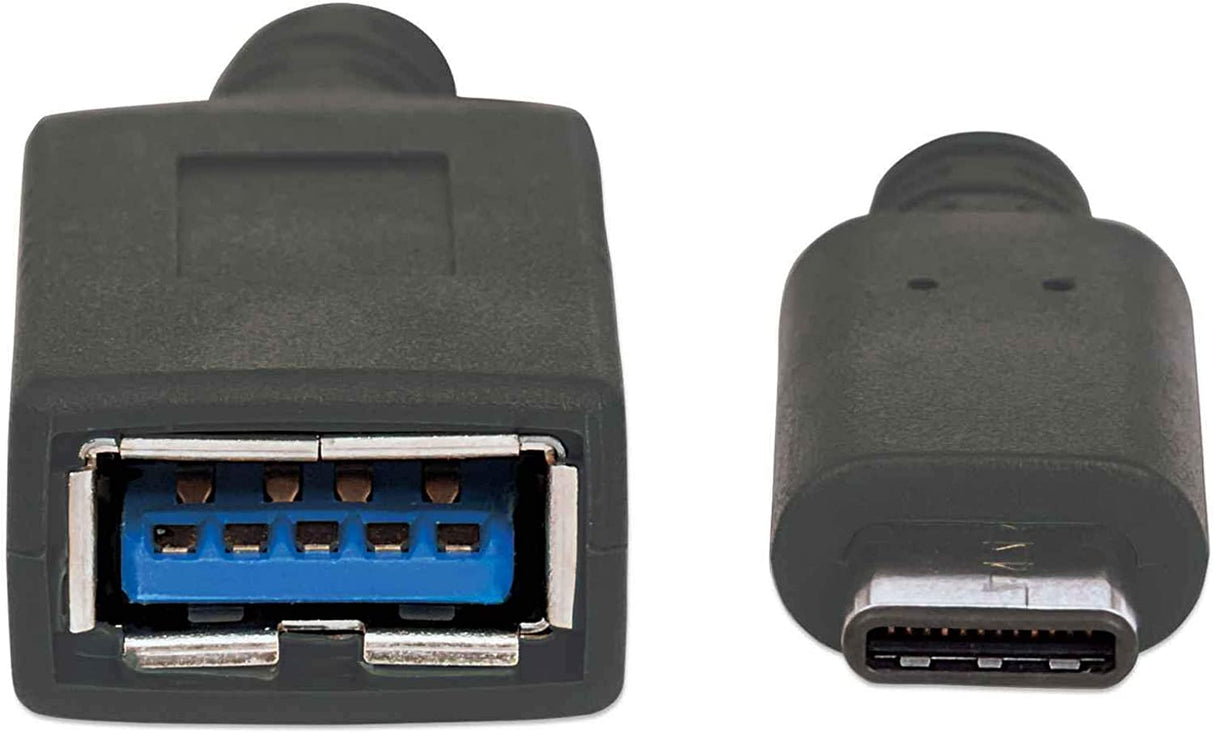 Manhattan Products USB-If Certified SuperSpeed Type-C Device Cable, USB 3.1, Gen 1, 5 Gbps, Type-C Male to Type-A Female, 15 cm (6 in.), Black Black 15 cm, 5 Gbps (Polybag) USB-C to USB-A Cable