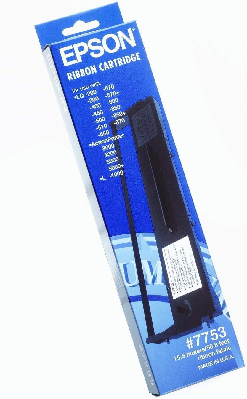 Epson Lq 200/300/500/510/570/570+/570e/870/Lp 1000/Ap 3000/4000/5000/5000+ Black Fabric Ribbon New