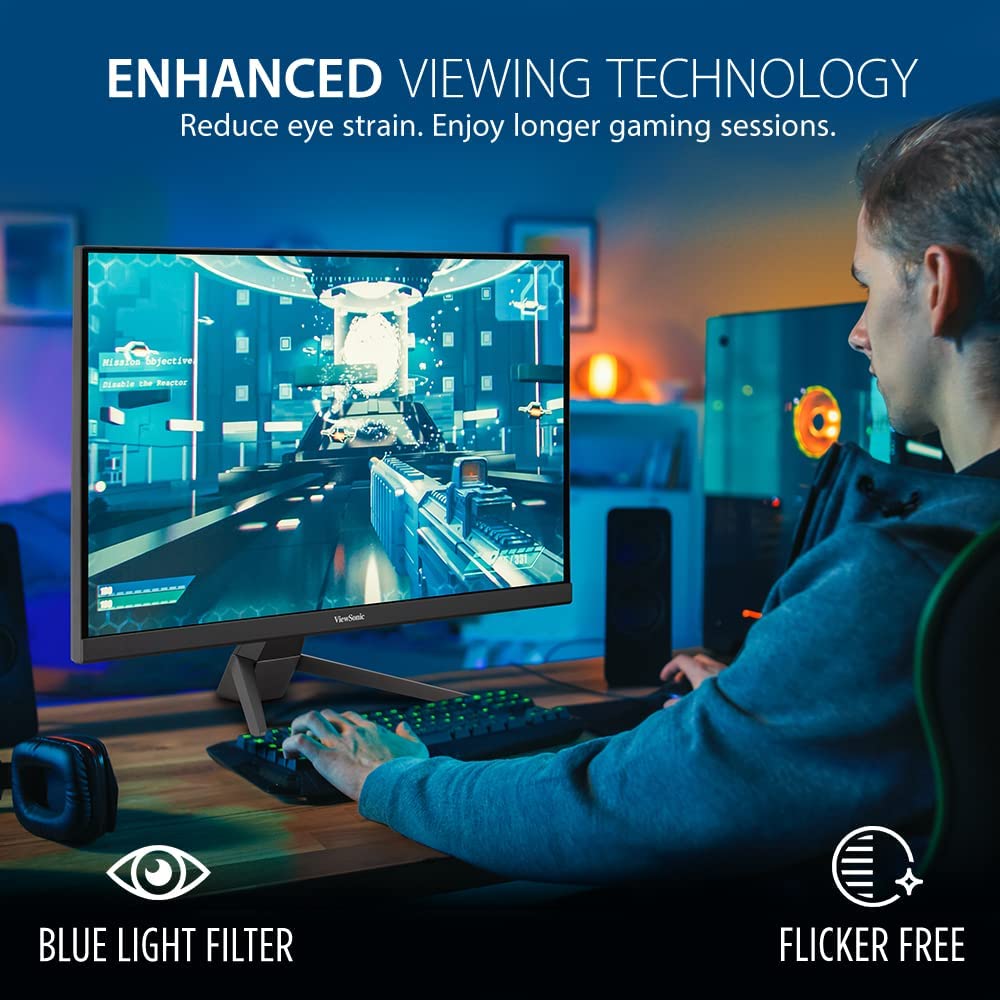 ViewSonic VX2767-MHD 27 Inch 1080p Gaming Monitor with 75Hz, 1ms, Ultra-Thin Bezels, FreeSync, Eye Care, HDMI, VGA, and DP 27-Inch 1ms