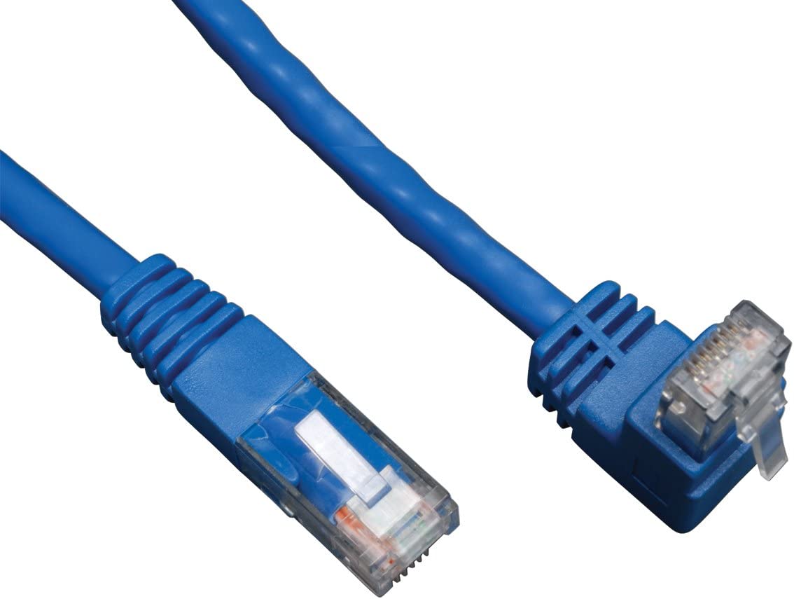 Tripp Lite Cat6 Gigabit Molded Patch Cable (RJ45 Right Angle Up M to RJ45 M) Blue, 10-ft.(N204-010-BL-UP) 10 feet Right Angle Up