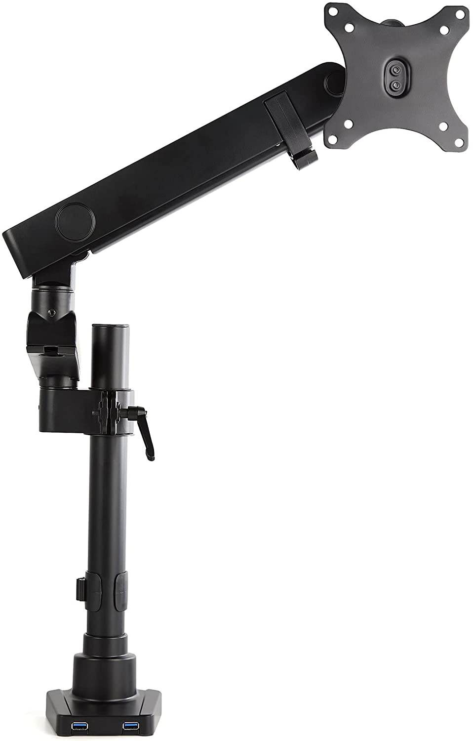 StarTech.com Desk Mount Monitor Arm with 2x USB 3.0 Ports - Pole Mount Full Motion Single Arm Monitor Mount, up to 8kg VESA Display - Ergonomic Articulating Monitor Arm - Clamp/Grommet (ARMPIVOT2USB3)