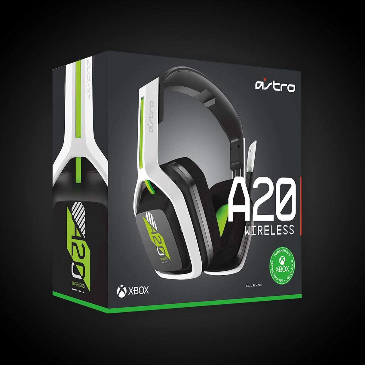 ASTRO Gaming A20 Wireless Headset Gen 2 for Xbox Series X | S, Xbox One, PC & Mac - White /Green Xbox Series X/S, PC/Mac Headset Only