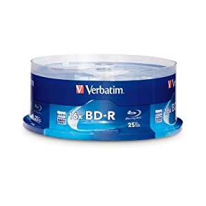 Verbatim BD-R 25GB 16X Blu-ray Recordable Media Disc - 25 Pack Spindle - 97457 25GB 25 Pack Spindle