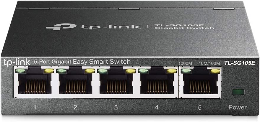 TP-Link 5 Port Gigabit Switch | Easy Smart Managed | Plug & Play | Limited Lifetime Protection | Desktop/Wall-Mount | Shielded Ports | Support QoS, Vlan, IGMP and Link Aggregation (TL-SG105E) 5 Port w/ Enhanced Features