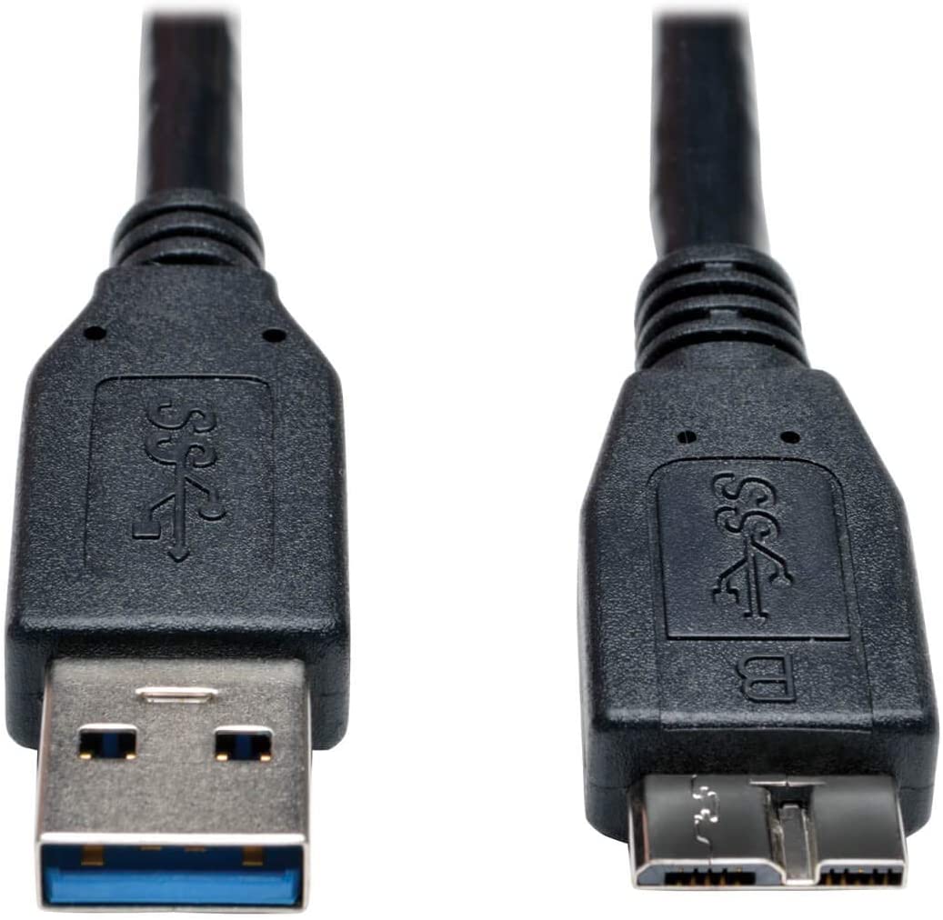 TRIPP LITE USB 3.0 Super Speed Device Cable A to Micro-B M/M Black, 1-Feet (U326-001-BK)